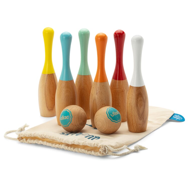 Gioco dei birilli in legno di faggio