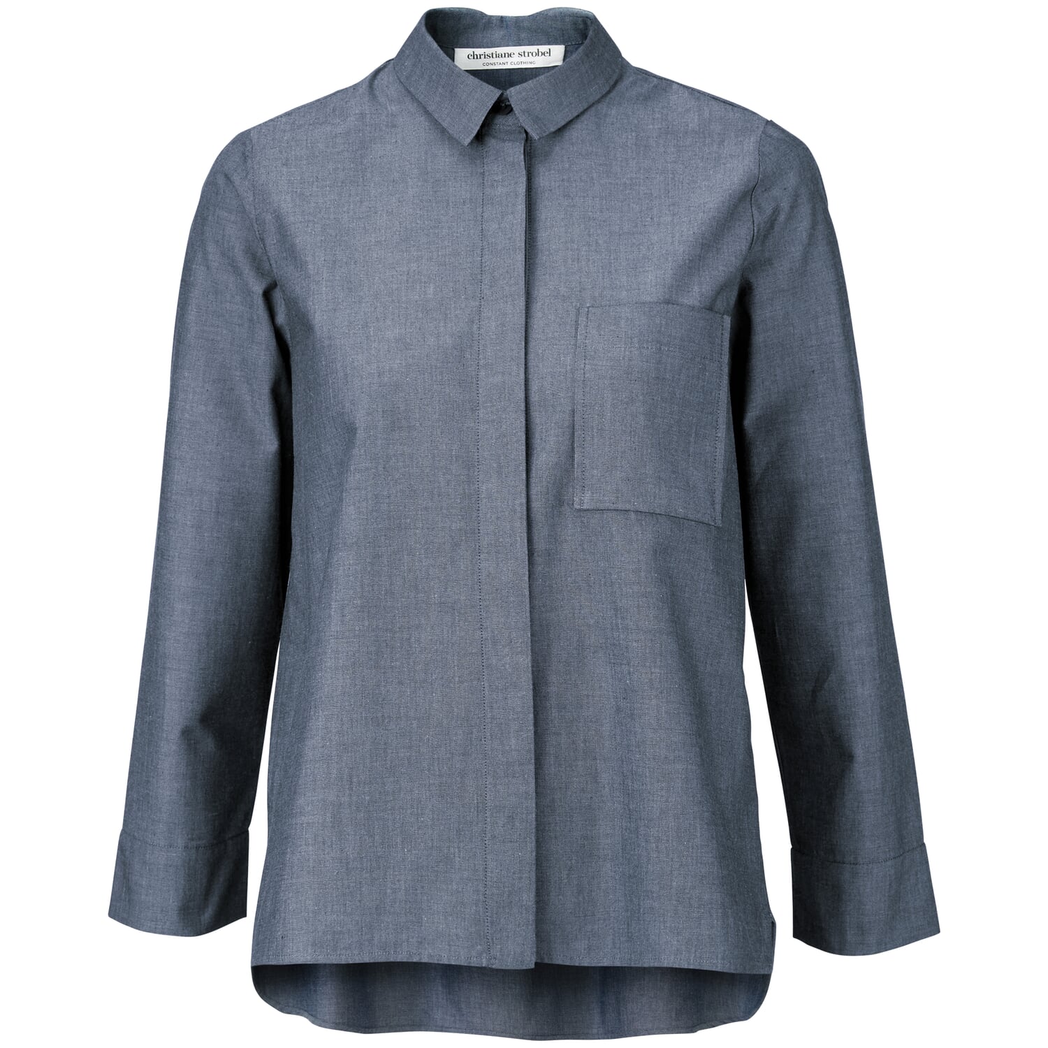 Blouse femme Chambray, Bleu moyen