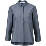 Dames blouse chambray Medium blauw