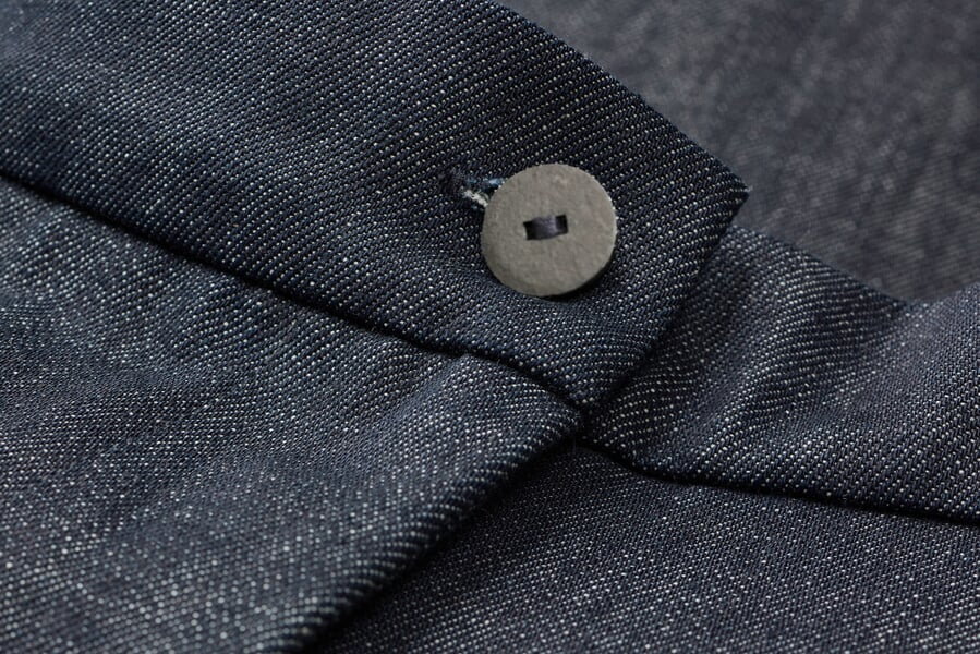Damenhose weites Bein Dunkelblau, Detailsicht