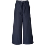 Ladies trousers poplin 7/8 length Dark blue