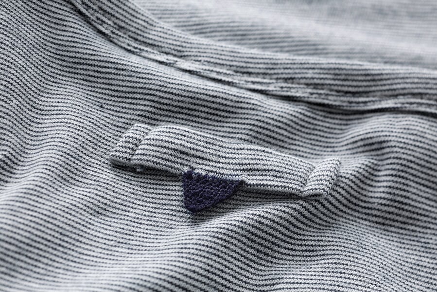 Damen T-Shirt gestreift Weiß-Blau, Detailsicht