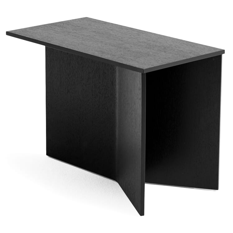 Table d'appoint Slit Wood, Oblong, Noir profond RAL 9005