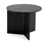 Side table Slit Wood, Round Deep black RAL 9005