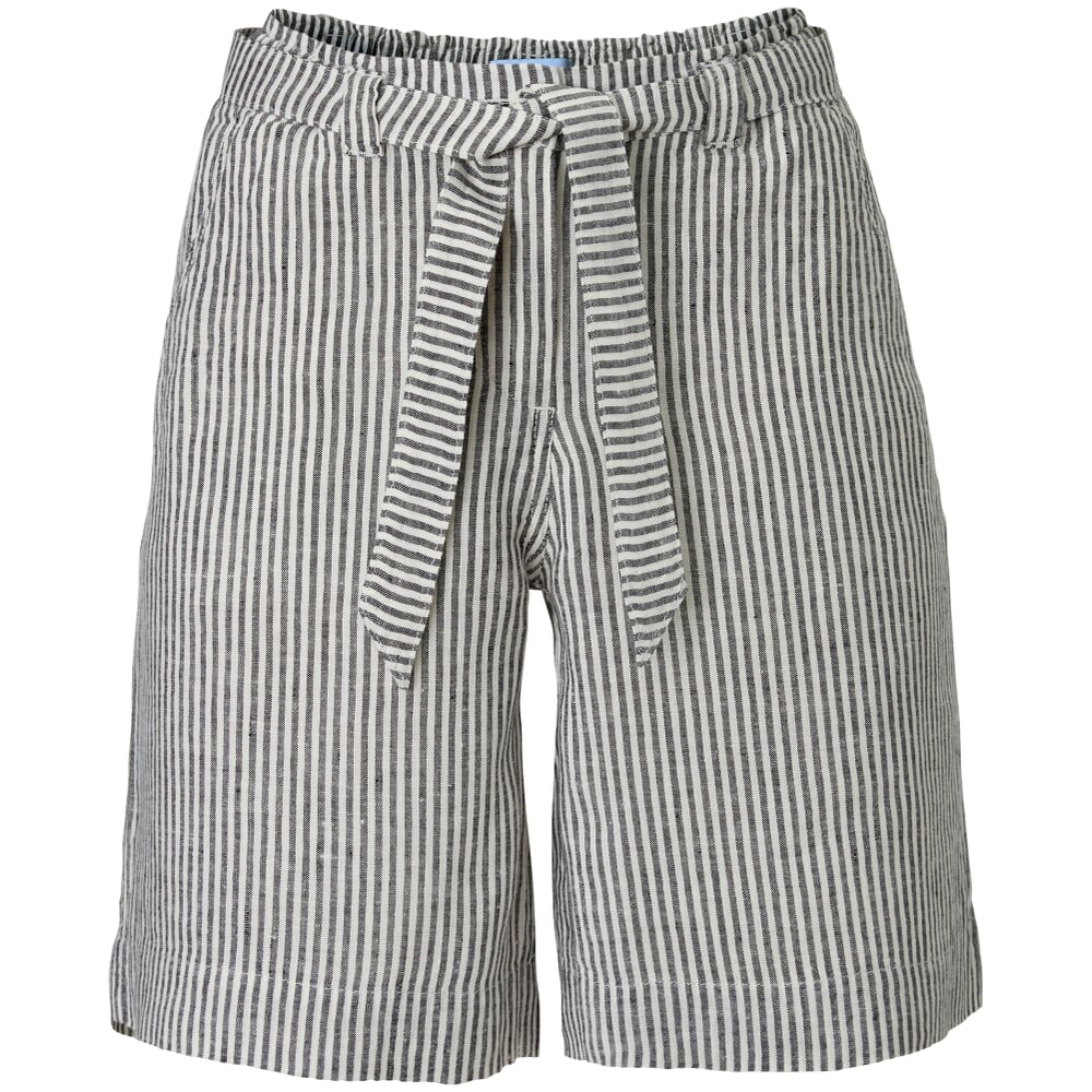 Ladies linen shorts striped, White-Grey | Manufactum