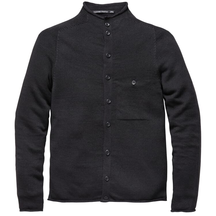 Cardigan med knapper til mænd, Sort blå