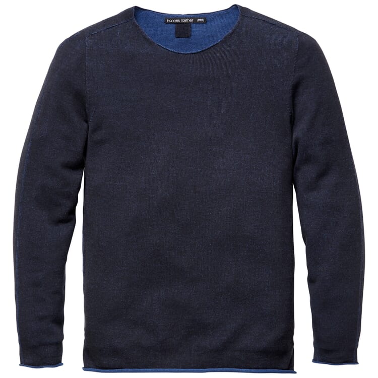 Mens knit sweater, Blue-Cobalt