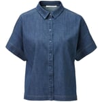 Ladies blouse short sleeve Blue