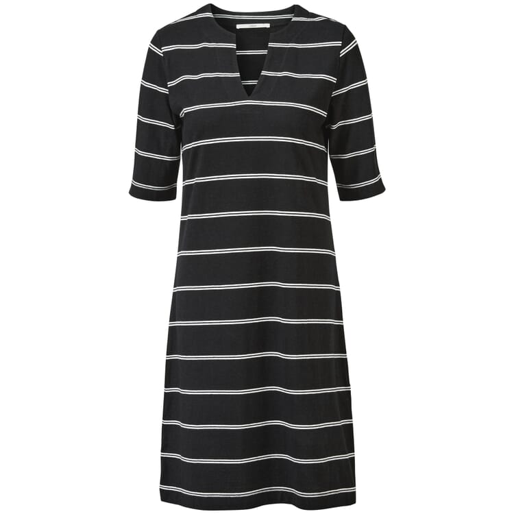 Jersey dress striped, Black and white