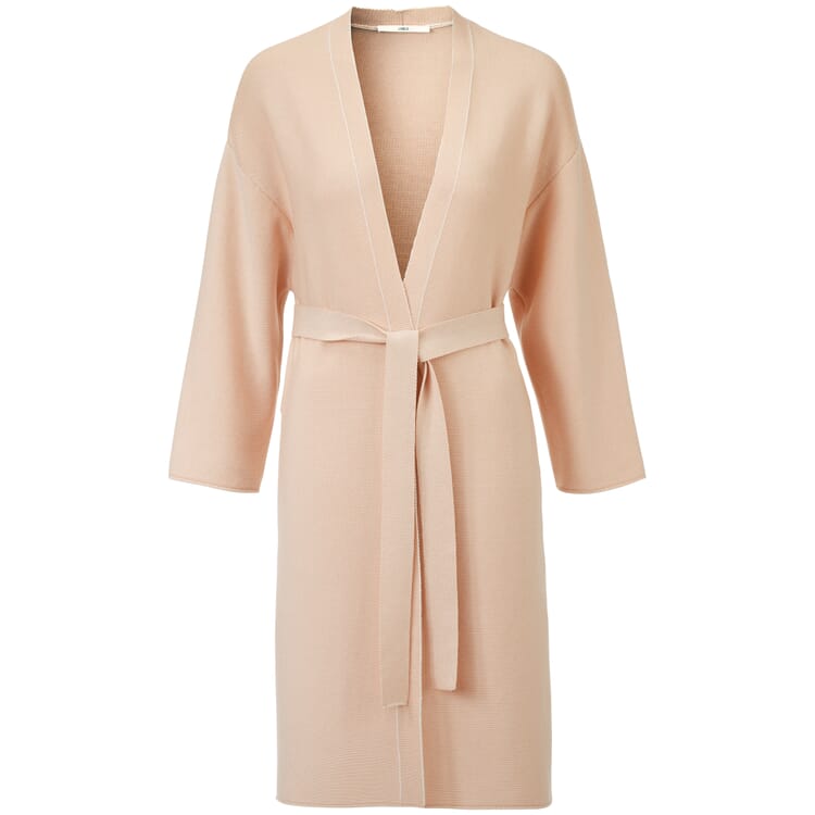 Strikket frakke til damer, Beige