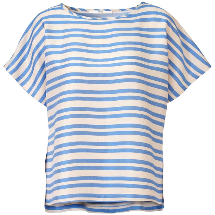 T-shirt à rayures pour femmes, Crème-bleu