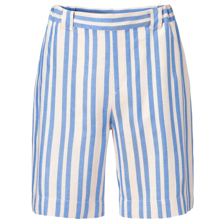 Gestreepte shorts voor dames, Crème blauw