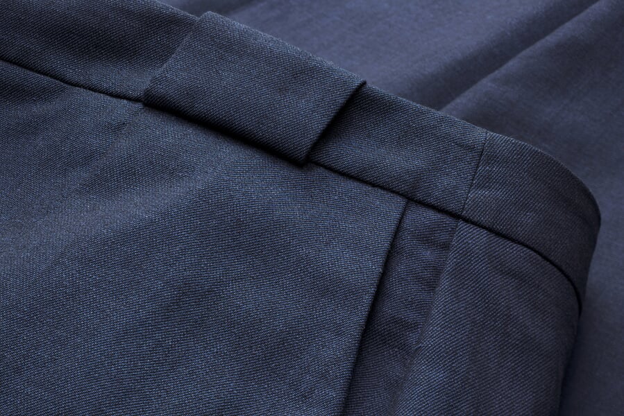 Dames-kokerbroek Blauw, close-up