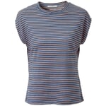 Camisa de lino a rayas para mujer Rosa azul