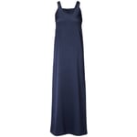 Ladies dress silk satin Dark blue