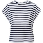 Ladies shirt striped White-Blue