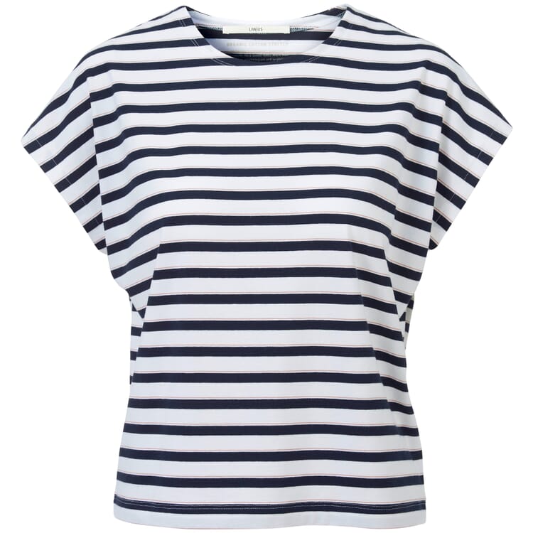 Ladies shirt striped, White-Blue