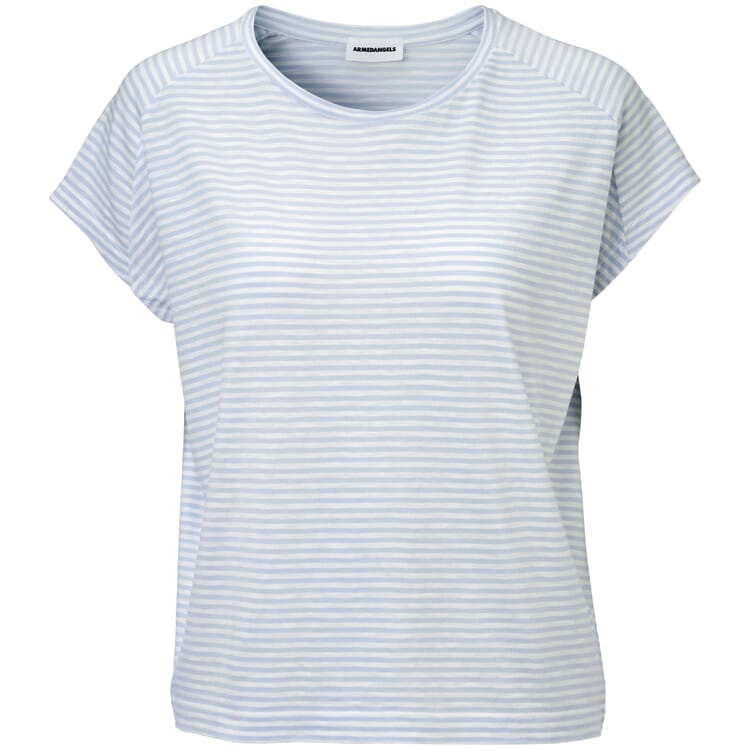 Ladies striped shirt, Bleu-White