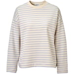 Ladies sweatshirt striped Cream-Bleu
