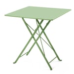 Table pliante de balcon en acier, carrée Vert pâle