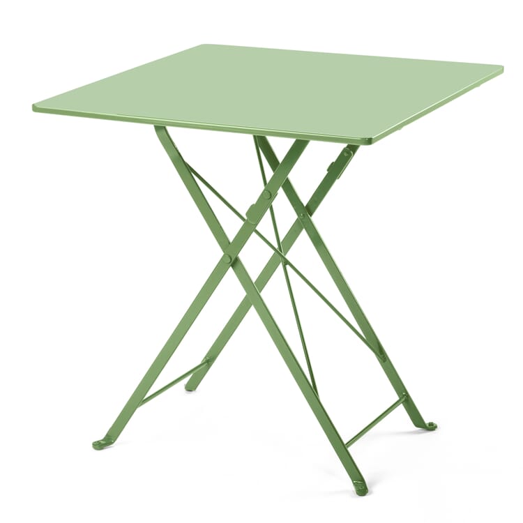 Table pliante de balcon en acier, carrée, Vert pâle