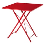 Table pliante de balcon en acier, carrée Rouge