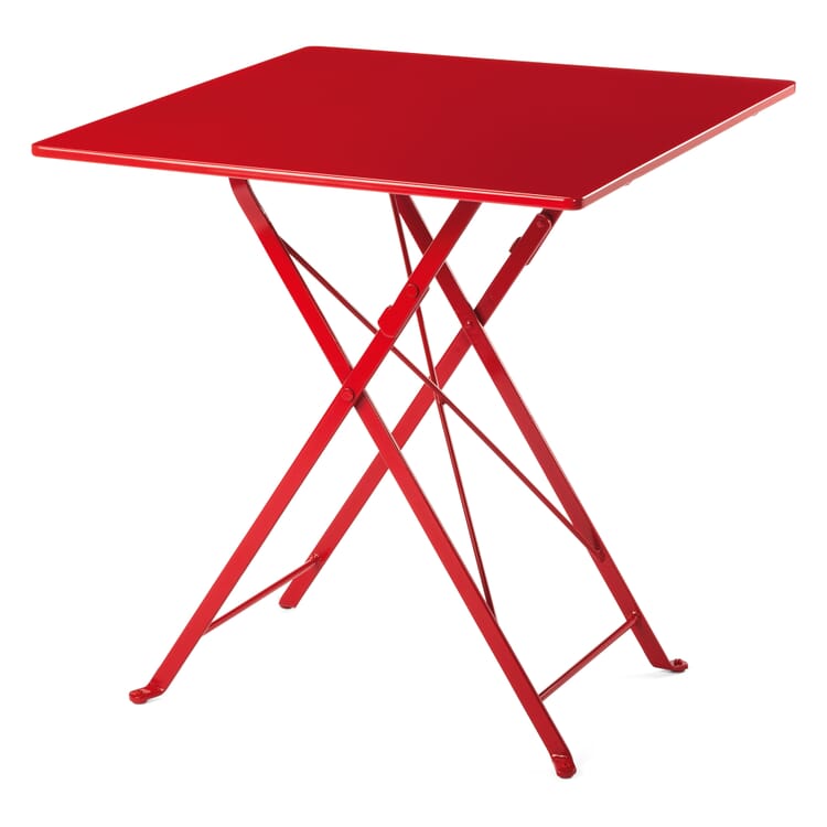 Table pliante de balcon en acier, carrée, Rouge