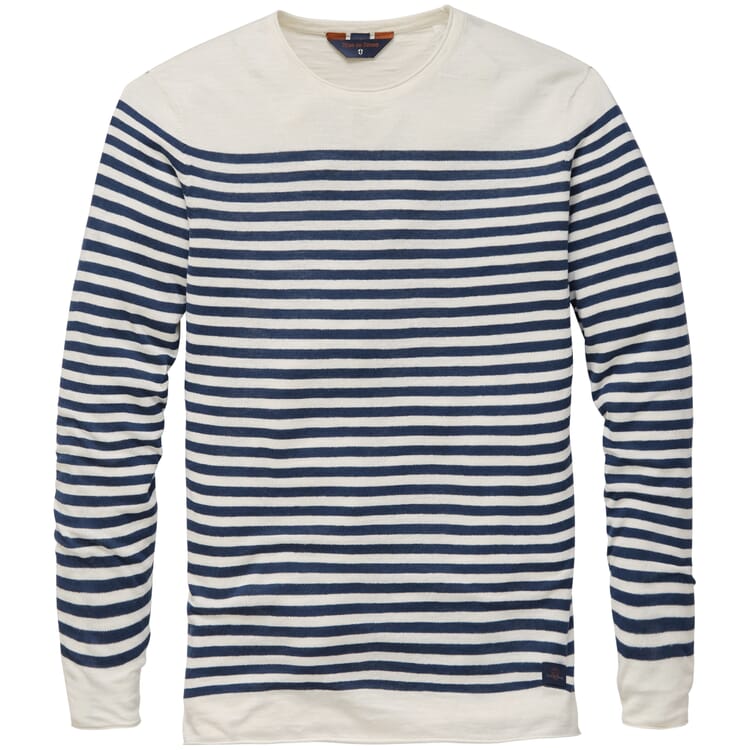 Mens stripe sweater, White-Blue