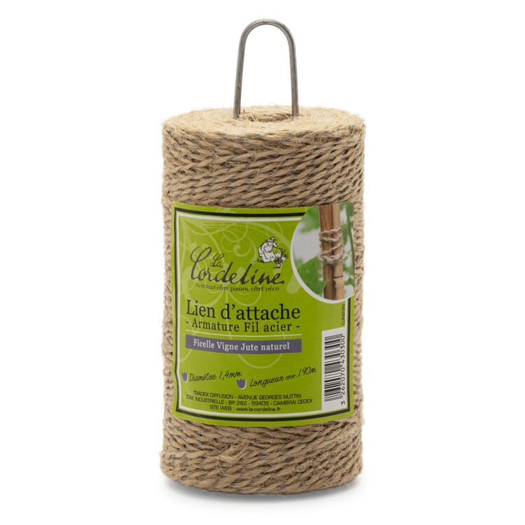 Garden yarn jute with wire inlay, Natural