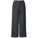 Ladies linen pants wide leg Anthracite