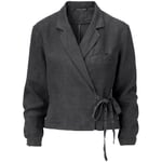 Kort wrap-blazer til damer Anthracite