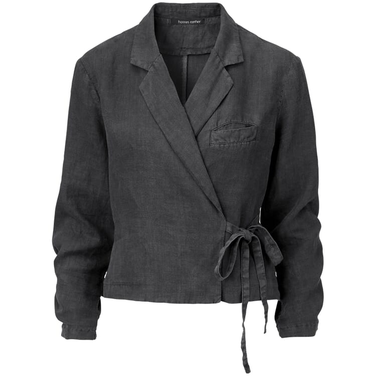 Kort wrap-blazer til damer, Anthracite
