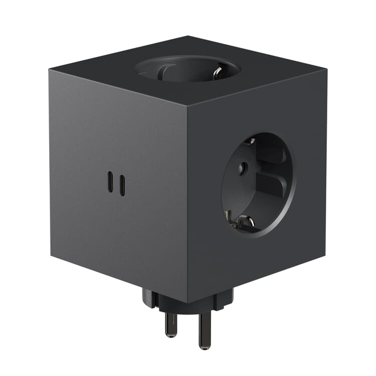 Square 2 Outlet, Matte Black