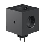 Square 2 socket Matte black