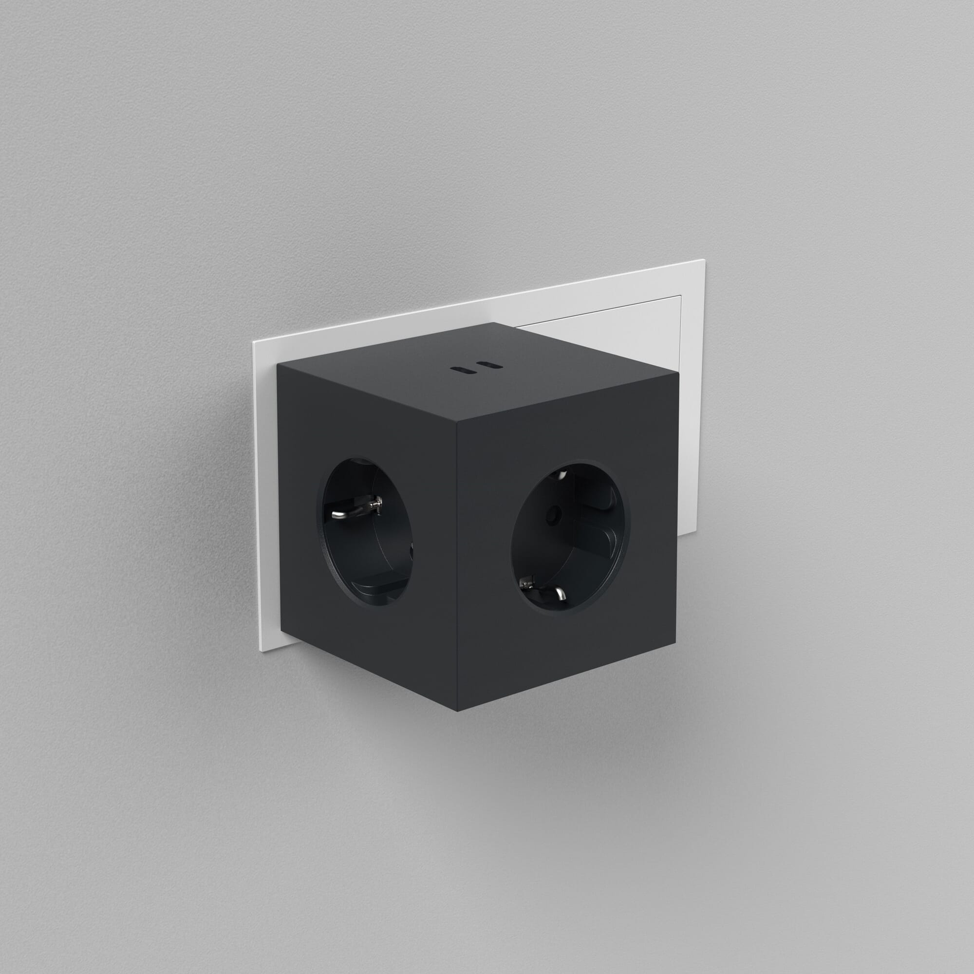 Square 2 socket, Matte black | Manufactum