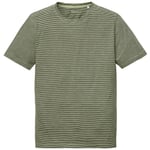 Herren-T-Shirt geringelt Hellgrün-Schwarz
