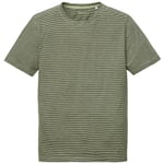 Men T-shirt curled Light green-black