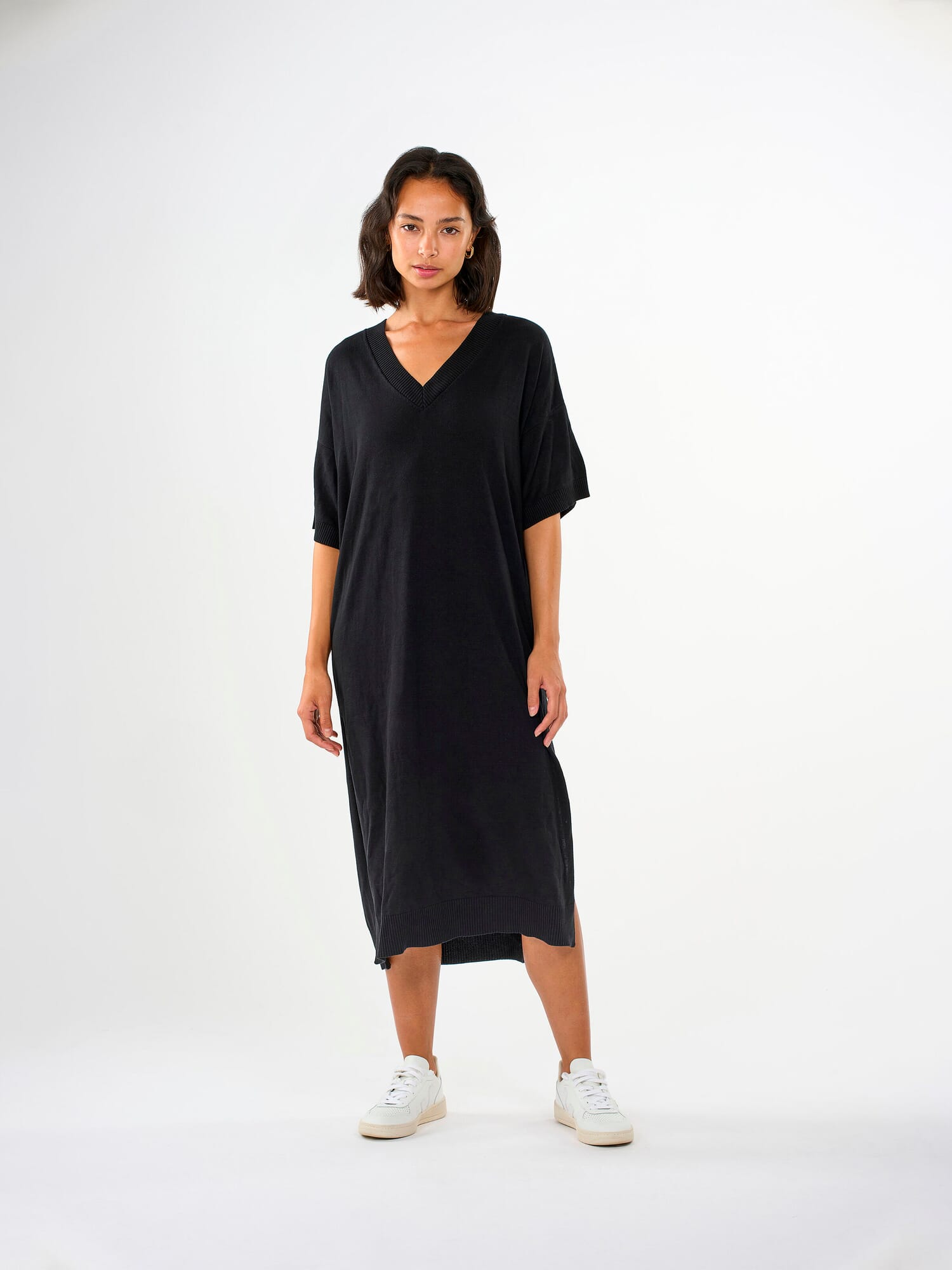 Ladies black shop knitted dress