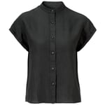 Ladies linen blouse short sleeve Black