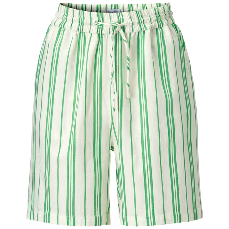 Ladies striped shorts, Cream apple green
