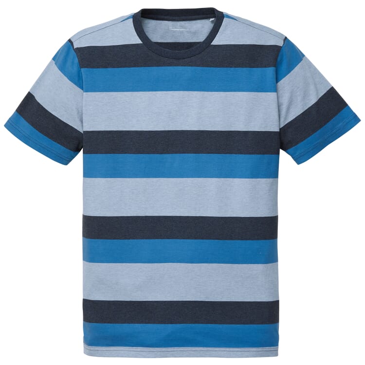 Herren-T-Shirt Blockstreifen, Blautöne