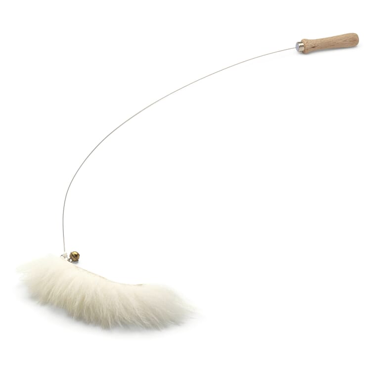 Cat toy fishing rod with sheepskin