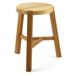 Y stool ash and oak wood 45 cm height