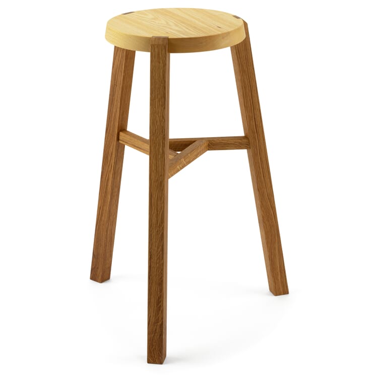 Y stool ash and oak wood, 65 cm height