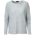 Pull en tricot milleraies pour femmes Blanc-Bleu