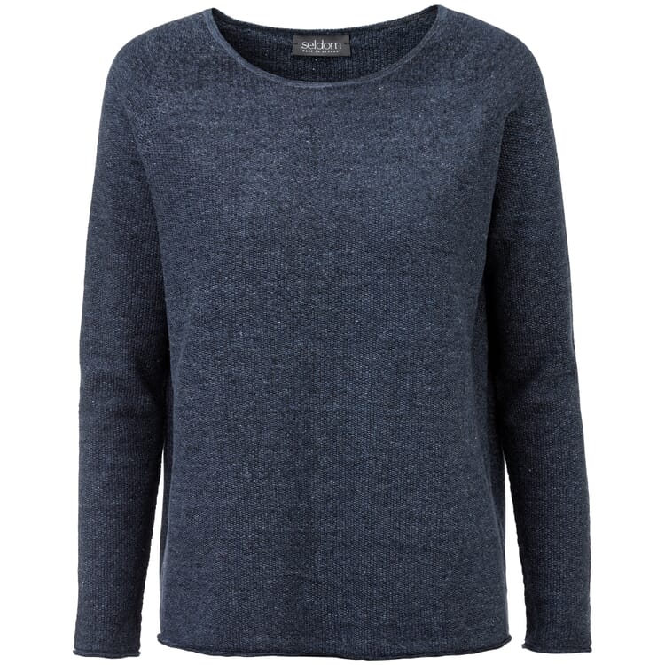 Ladies Knit Sweater, Blue melange