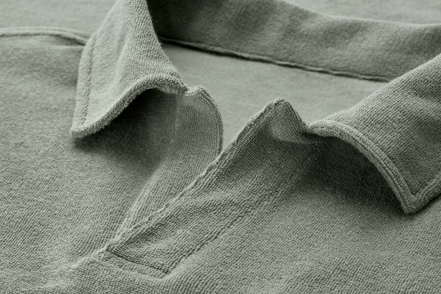 Polo de rizo para hombre Verde, Detailsicht