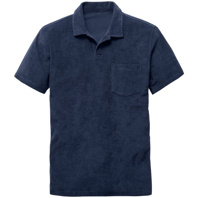 Men polo shirt terry, Dark blue