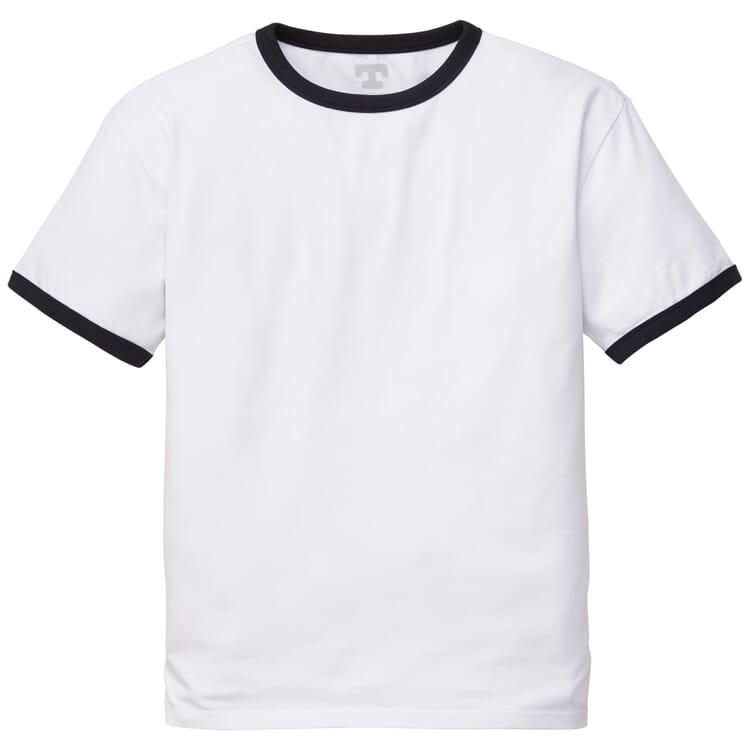 Herren-T-Shirt Baumwolle, Weiß-Blau