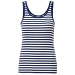 Ladies tank top curled Blue-White